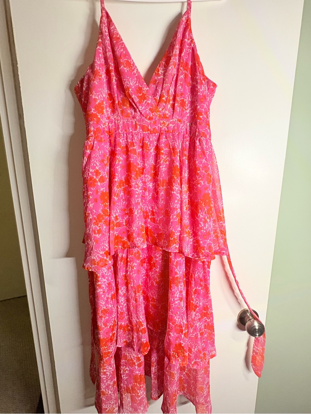 Lulus XXL Pink & Orange Floral Tiered Sundress